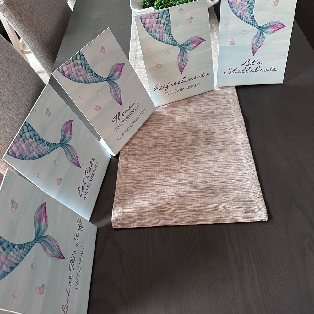 Mermaid Party Signs (Set of 5)